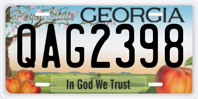 GA license plate QAG2398