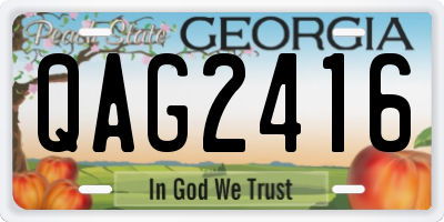 GA license plate QAG2416