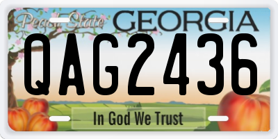 GA license plate QAG2436