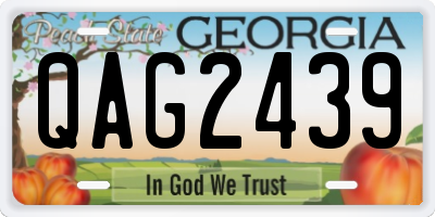 GA license plate QAG2439