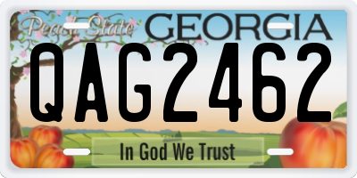 GA license plate QAG2462
