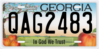 GA license plate QAG2483