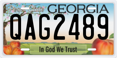 GA license plate QAG2489