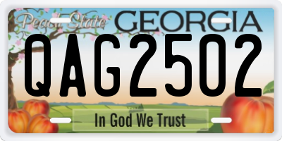 GA license plate QAG2502