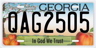 GA license plate QAG2505
