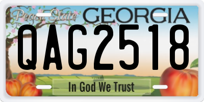 GA license plate QAG2518