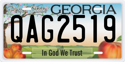 GA license plate QAG2519