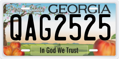 GA license plate QAG2525