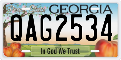 GA license plate QAG2534