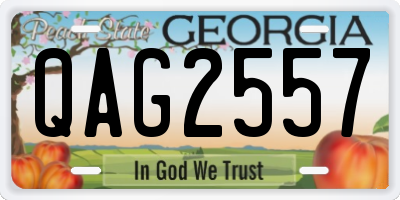 GA license plate QAG2557