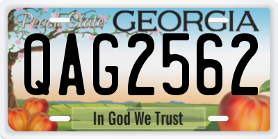 GA license plate QAG2562