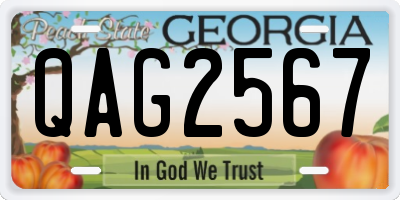 GA license plate QAG2567