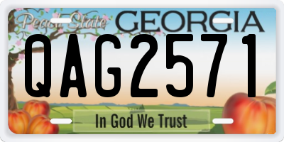 GA license plate QAG2571