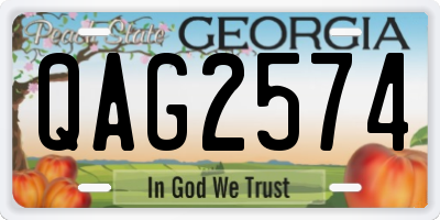 GA license plate QAG2574