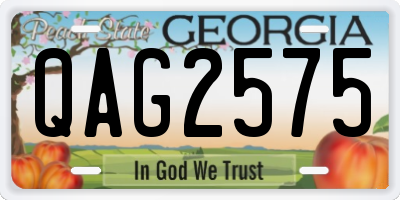 GA license plate QAG2575