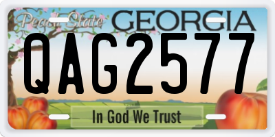 GA license plate QAG2577