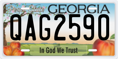GA license plate QAG2590