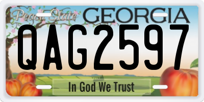 GA license plate QAG2597