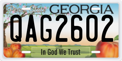 GA license plate QAG2602