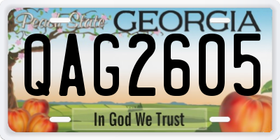 GA license plate QAG2605