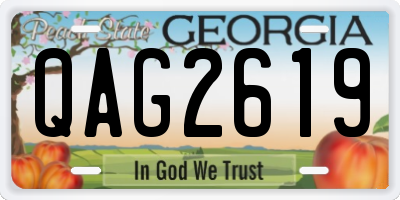 GA license plate QAG2619