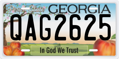 GA license plate QAG2625