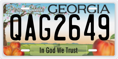 GA license plate QAG2649