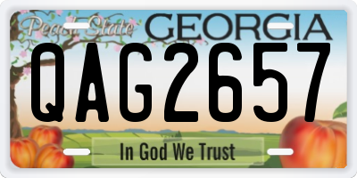 GA license plate QAG2657