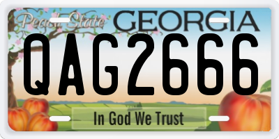 GA license plate QAG2666