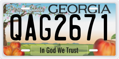 GA license plate QAG2671
