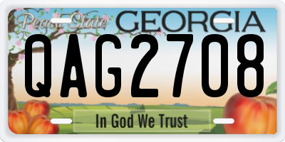 GA license plate QAG2708