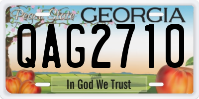 GA license plate QAG2710