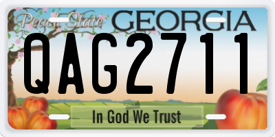 GA license plate QAG2711