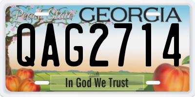 GA license plate QAG2714