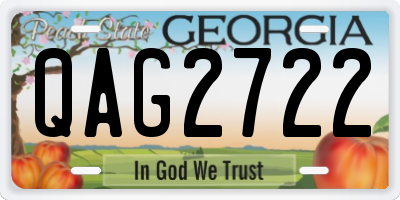 GA license plate QAG2722