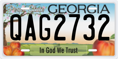 GA license plate QAG2732