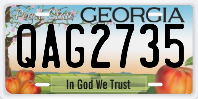GA license plate QAG2735
