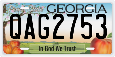 GA license plate QAG2753