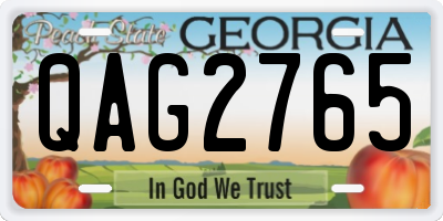 GA license plate QAG2765