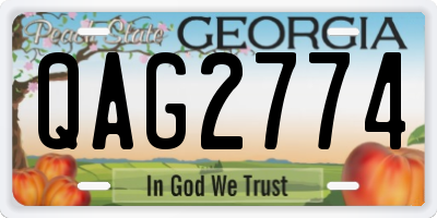 GA license plate QAG2774