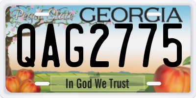 GA license plate QAG2775