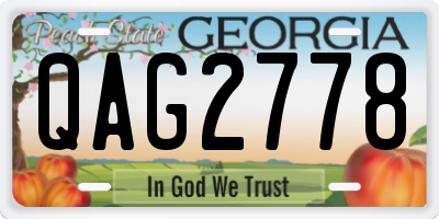 GA license plate QAG2778