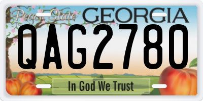 GA license plate QAG2780