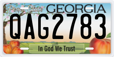 GA license plate QAG2783
