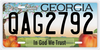 GA license plate QAG2792