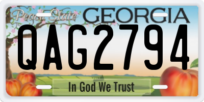 GA license plate QAG2794
