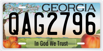 GA license plate QAG2796