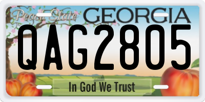 GA license plate QAG2805