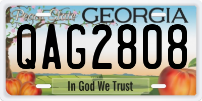 GA license plate QAG2808