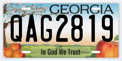 GA license plate QAG2819